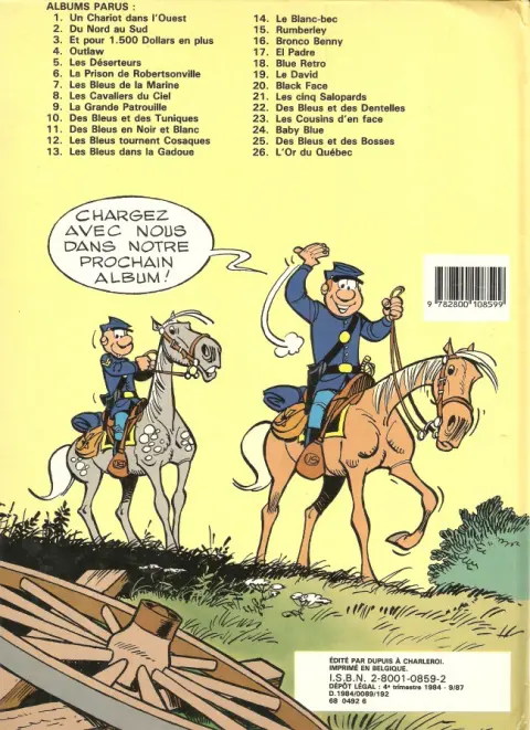 Verso de l'album Les Tuniques Bleues Tome 2 Du nord au sud