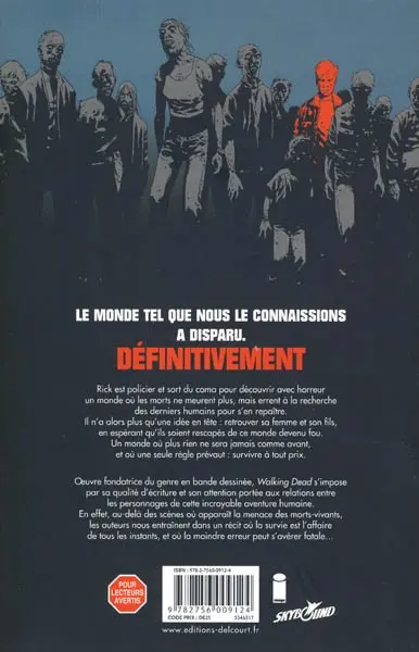 Verso de l'album Walking Dead Tome 1 Passé décomposé