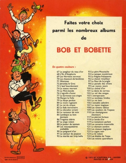 Verso de l'album Bob et Bobette Tome 111 Le trésor de Beersel
