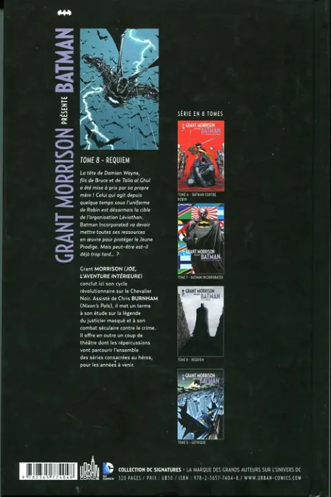 Verso de l'album Batman Tome 8 Requiem