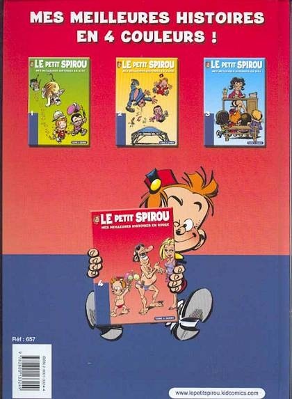 Verso de l'album Le Petit Spirou Albums publicitaires pour Shell Mes meilleures histoires en rouge