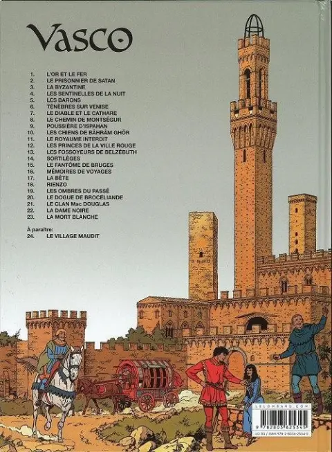Verso de l'album Vasco Tome 23 La mort blanche