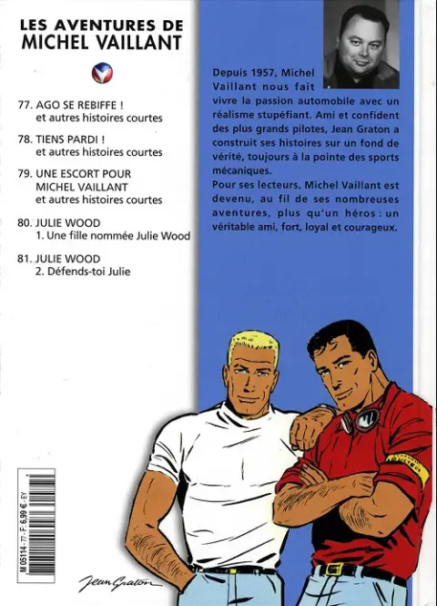 Verso de l'album Michel Vaillant La Collection Tome 77 Ago se rebiffe ! et autres histoires courtes