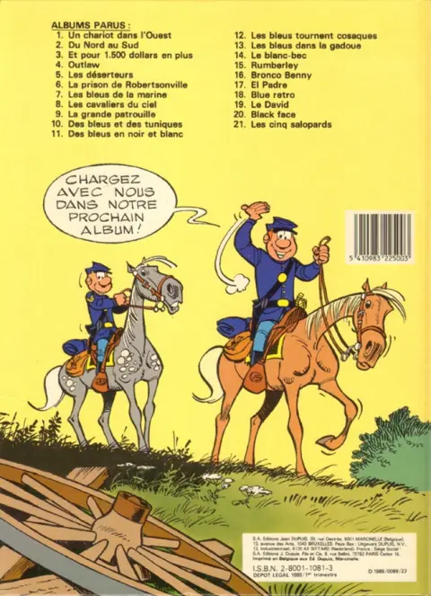 Verso de l'album Les Tuniques Bleues Tome 22 Des bleus et des dentelles