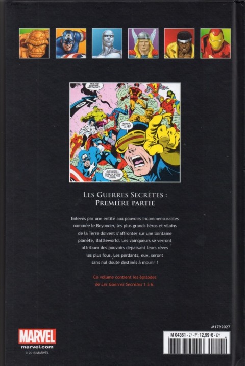 Verso de l'album Marvel Comics - La collection de référence Tome 27 Les Guerres Secrètes - Première partie