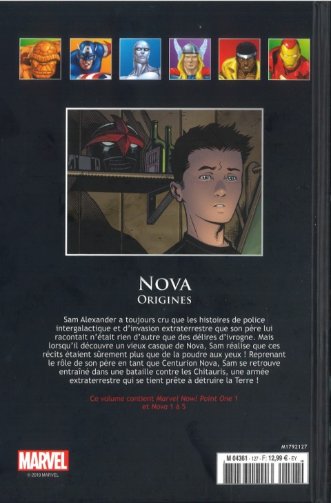 Verso de l'album Marvel Comics - La collection de référence Tome 127 Nova - Origines