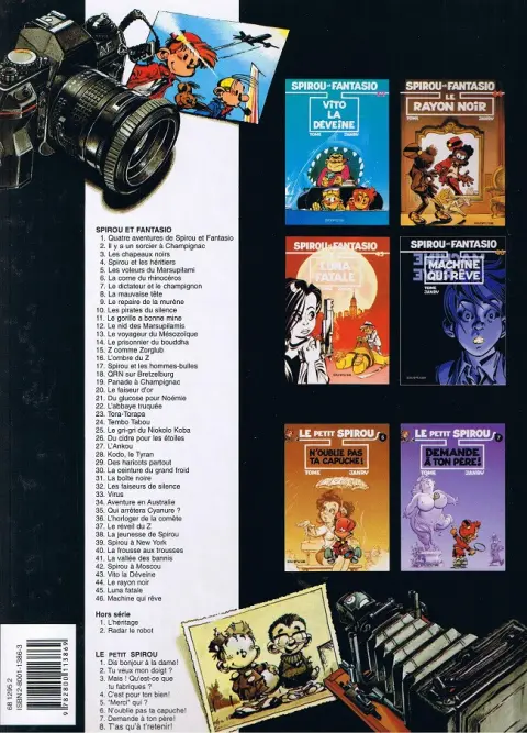 Verso de l'album Spirou et Fantasio Tome 37 Le Réveil du Z