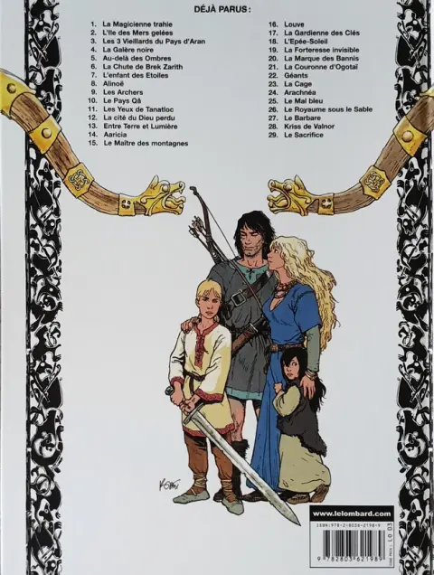 Verso de l'album Thorgal Tome 29 Le Sacrifice
