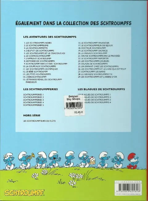 Verso de l'album Les Schtroumpfs Tome 21 On ne schtroumpfe pas le progrès