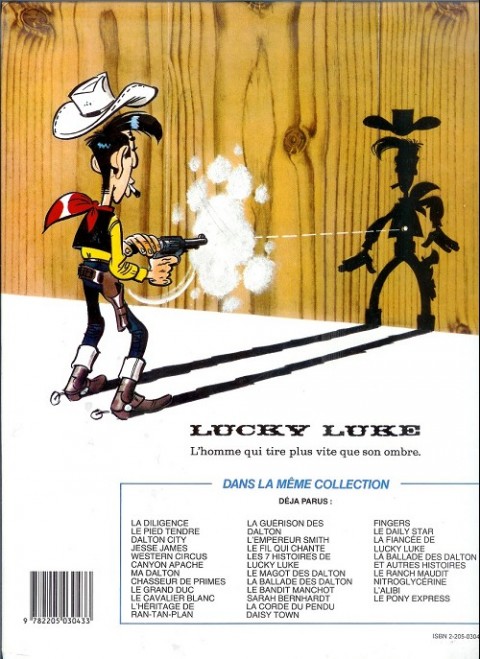 Verso de l'album Lucky Luke Tome 54 La fiancée de Lucky Luke