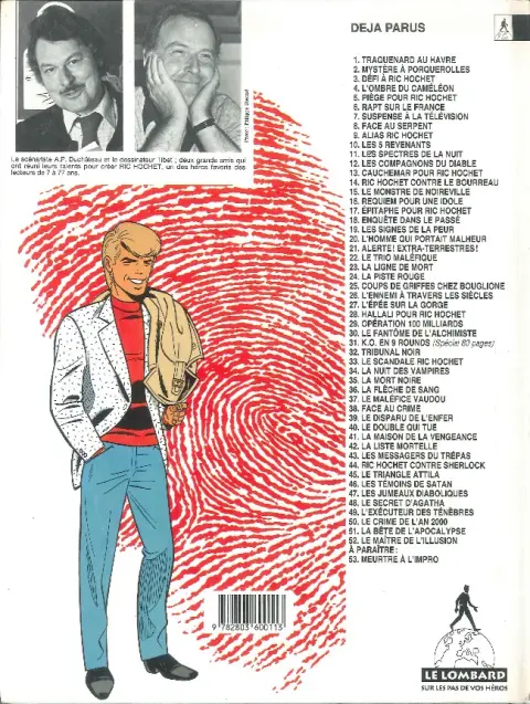 Verso de l'album Ric Hochet Tome 34 La nuit des vampires