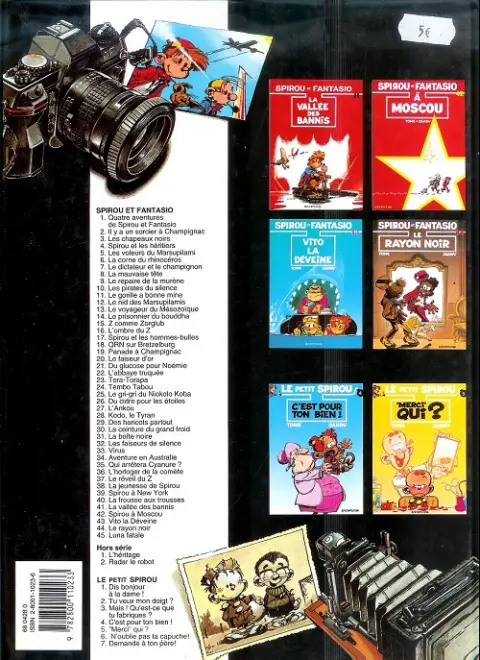 Verso de l'album Spirou et Fantasio Tome 32 Les faiseurs de silence
