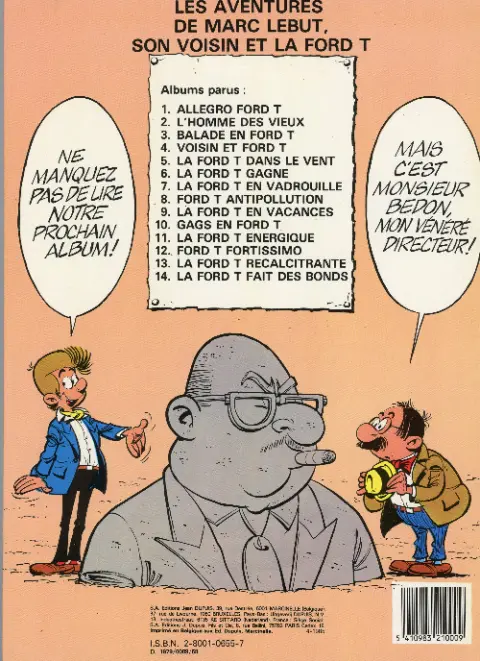 Verso de l'album Marc Lebut et son voisin Tome 13 La Ford T récalcitrante