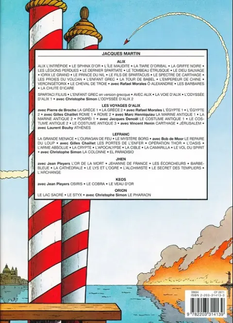 Verso de l'album Lefranc Tome 13 Le vol du spirit