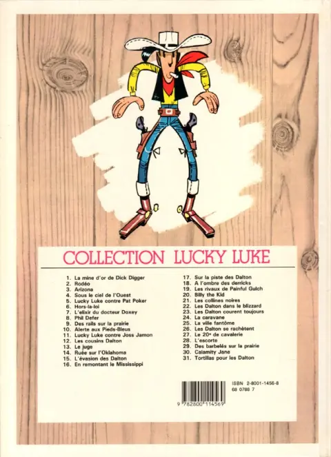 Verso de l'album Lucky Luke Tome 16 En remontant le Mississippi