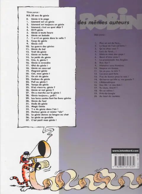 Verso de l'album Léonard Tome 25 D'où viens-tu, génie ?