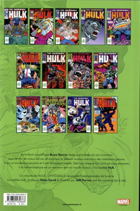 Verso de l'album Hulk - L'Intégrale Volume 4 1989