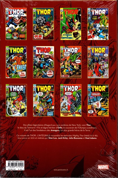 Verso de l'album Thor - L'intégrale Vol. 12 1970