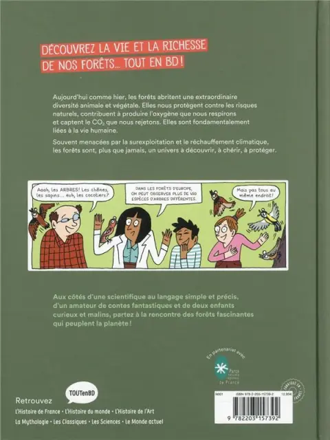 Verso de l'album Les sciences en BD Tome 4 Les forêts, un monde fabuleux à découvrir