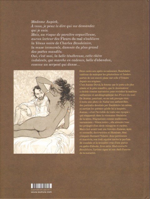 Verso de l'album Mademoiselle Baudelaire