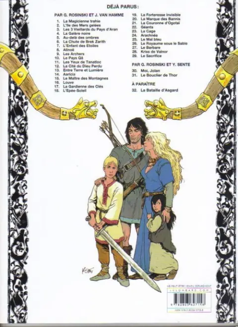 Verso de l'album Thorgal Tome 25 Le Mal bleu