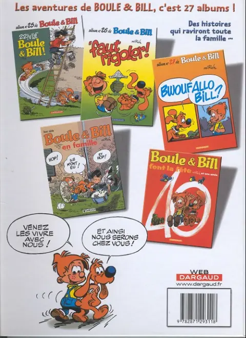 Verso de l'album Boule & Bill Tome 25 22 ! v'là Boule & Bill !