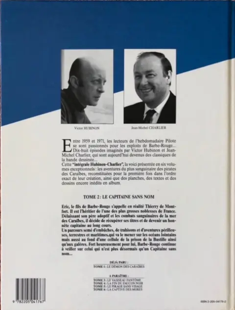 Verso de l'album Barbe-Rouge L'intégrale Tome 2 Le capitaine Sans Nom