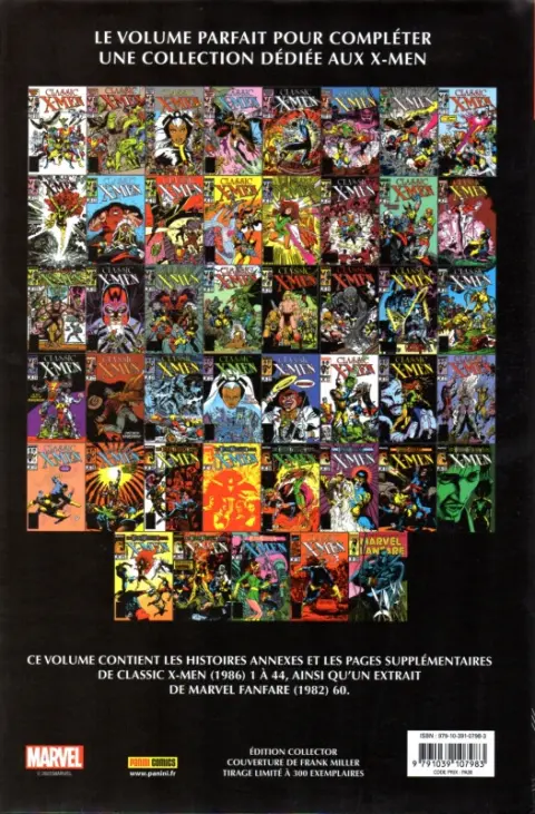 Verso de l'album X-Men Classic