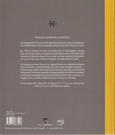 Verso de l'album Hergé - l'exposition de papier (Grand palais)