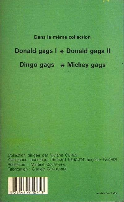 Verso de l'album Donald Tome 1 Donald Gags