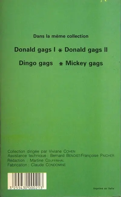 Verso de l'album Donald Tome 1 Donald Gags