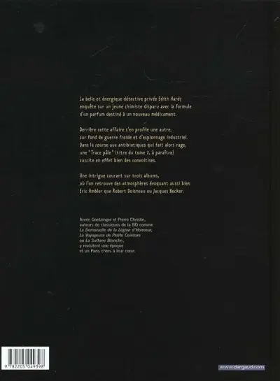 Verso de l'album Agence Hardy Tome 1 Le parfum disparu