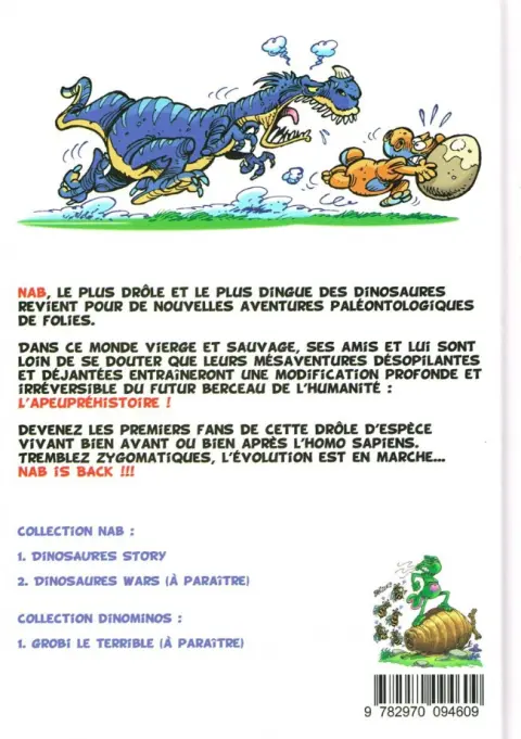 Verso de l'album Nab - The New Adventures Tome 1 Dinosaures Story