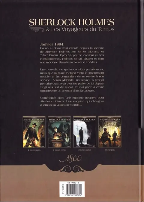 Verso de l'album Sherlock Holmes & Les Voyageurs du temps Tome 1 La trame