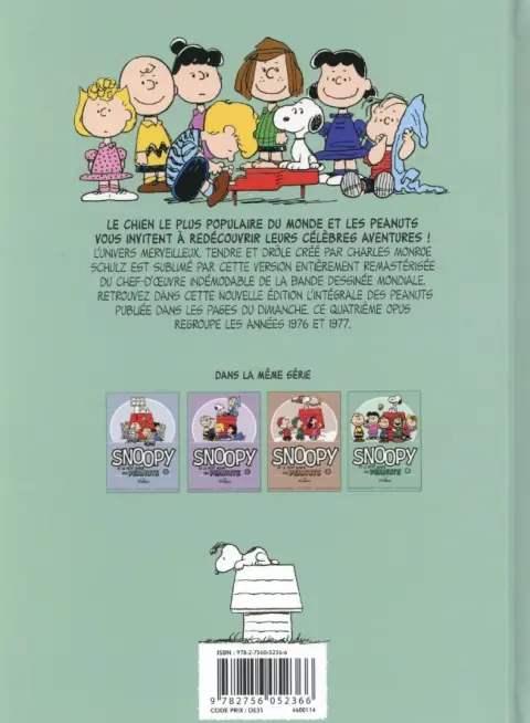 Verso de l'album Snoopy et le Petit Monde des Peanuts Tome 4