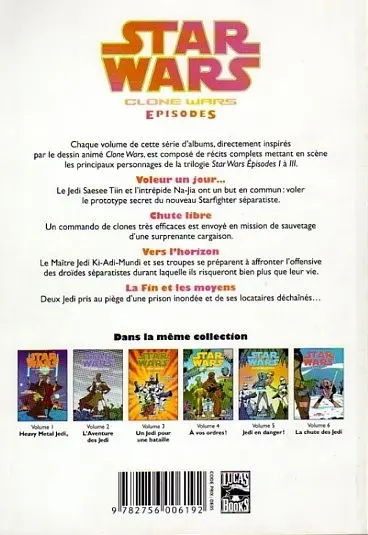 Verso de l'album Star Wars - Clone Wars Episodes Tome 6 La chute des Jedis