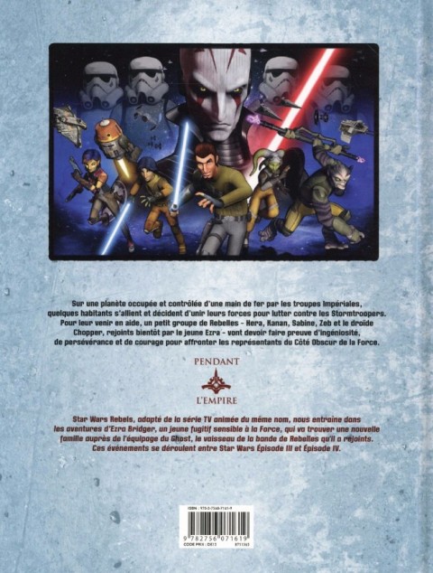 Verso de l'album Star Wars - Rebels Tome 1