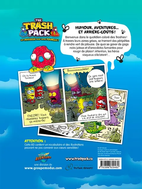 Verso de l'album The Trash Pack 2 Aventures et moisissures