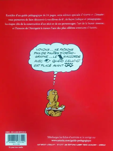 Verso de l'album Astérix Tome 6 Astérix et Cléopâtre