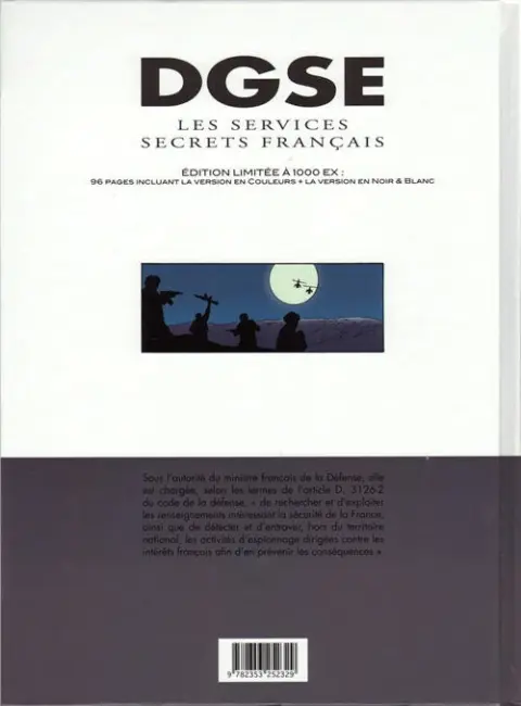 Verso de l'album DGSE Tome 1 Dossier 1 : La piste irakienne
