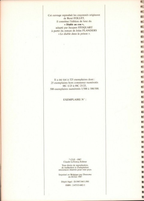 Verso de l'album Les enquêtes d'Edmund Bell Tome 1 Le Diable au cou - crayonnés
