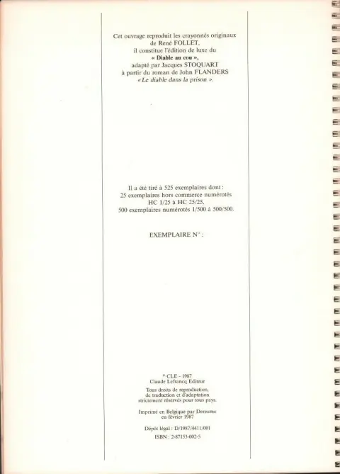 Verso de l'album Les enquêtes d'Edmund Bell Tome 1 Le Diable au cou - crayonnés