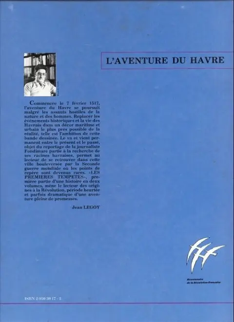 Verso de l'album L'Aventure du Havre Les Premières Tempêtes (1517-1789)