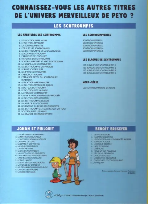 Verso de l'album Johan et Pirlouit Tome 2 Le maître de Roucybeuf