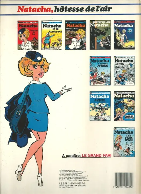 Verso de l'album Natacha Tome 9 Les machines incertaines