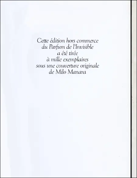 Verso de l'album Le Parfum de l'invisible Tome 1