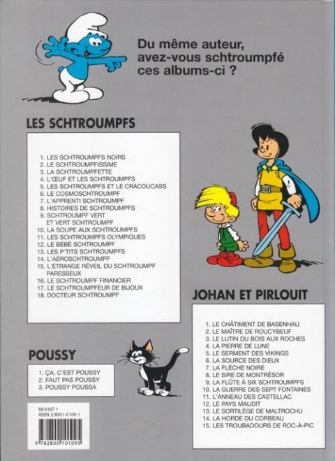 Verso de l'album Les Schtroumpfs Tome 2 Le Schtroumpfissime (+ Schtroumpfonie en ut)