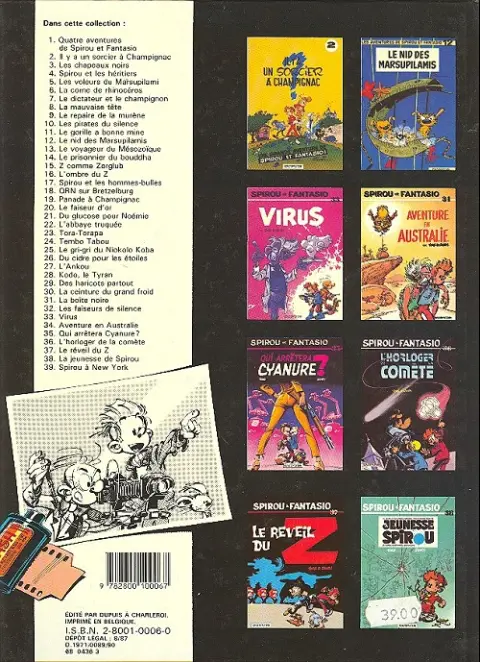 Verso de l'album Spirou et Fantasio Tome 4 Spirou et les héritiers