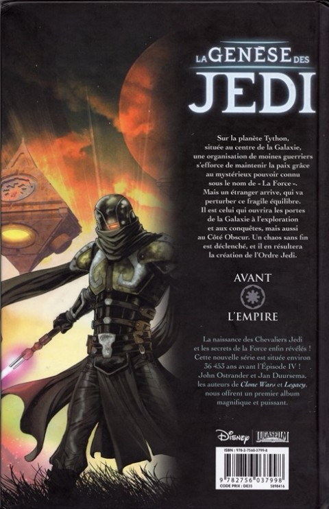 Verso de l'album Star Wars - La Genèse des Jedi Tome 1 L'éveil de la force