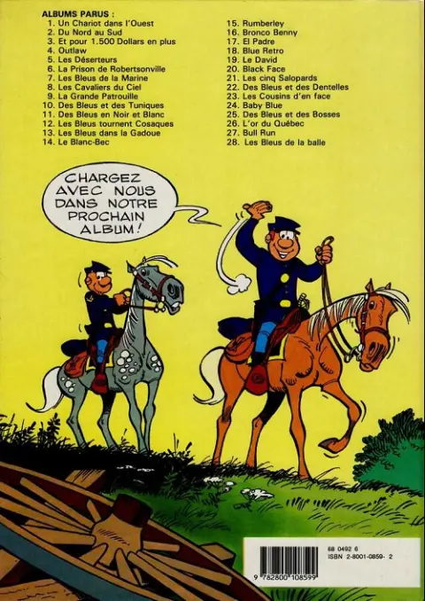 Verso de l'album Les Tuniques Bleues Tome 2 Du nord au sud
